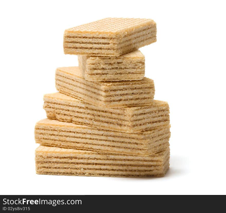 Wafers close up it is isolated on a white background. Wafers close up it is isolated on a white background.