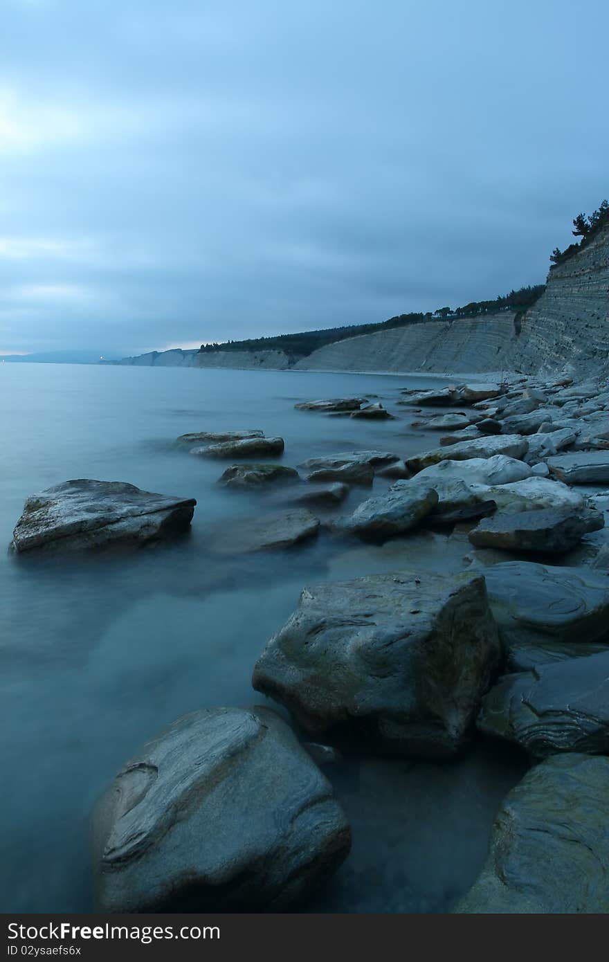 Twilights on a sea-shore. Sunset. Twilights on a sea-shore. Sunset