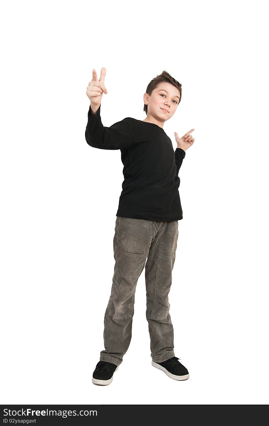 Portrait of a smiling boy isolated on white background