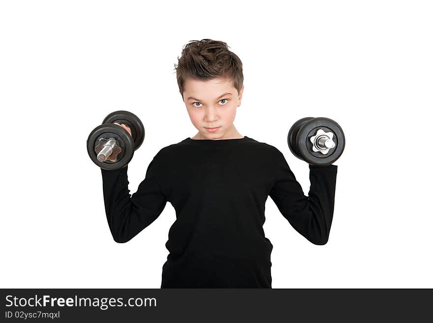 Portrait of a boy isolated on white background