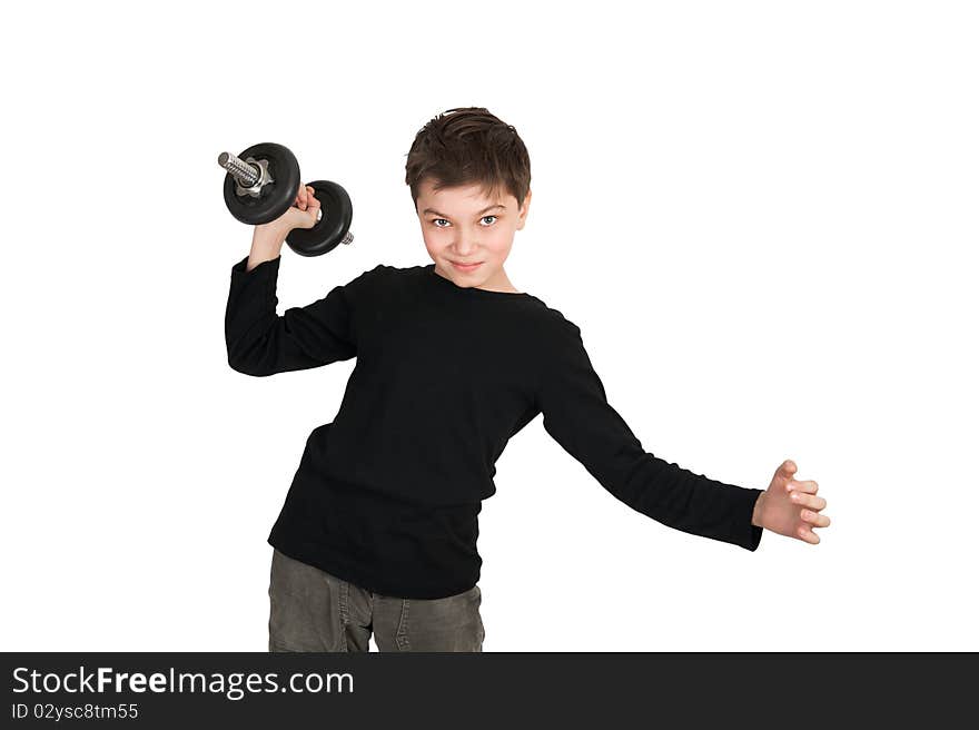 Portrait of a smiling boy isolated on white background