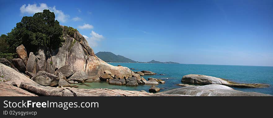 Beach rock formation