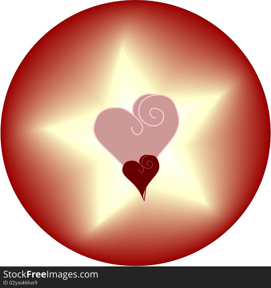 Red heart valentine or abstrac