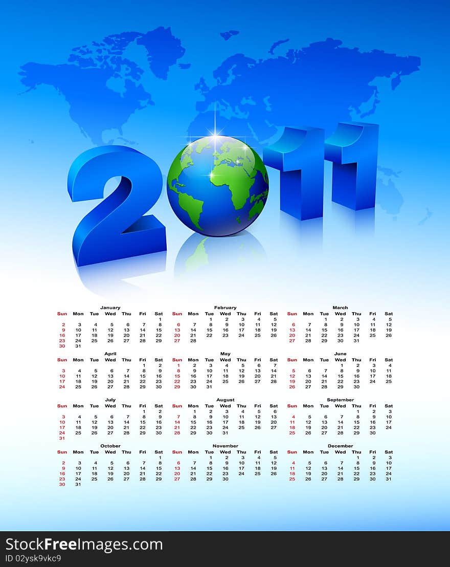 Calendar on a blue background. Vector illustration.