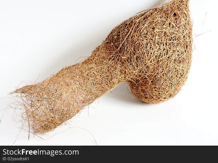 Bird nest made from branch on white white paper. Bird nest made from branch on white white paper.