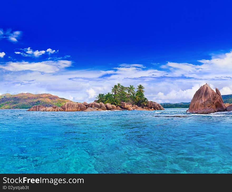 Tropical island at Seychelles - nature background