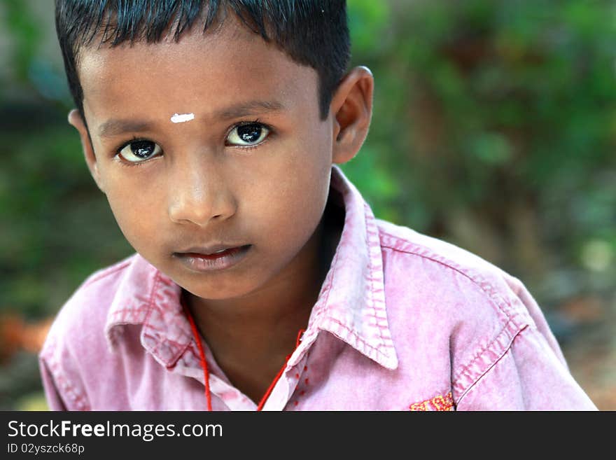 Innocent Indian Village Boy