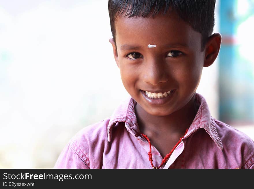 Beautiful Indian Village Little Boy With a Smile...