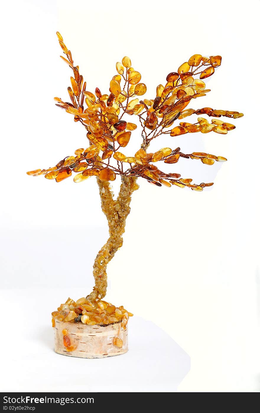 Tree decorative of amber