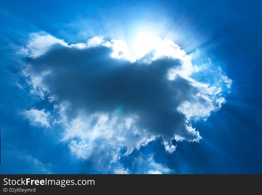 Blue sky with clouds in summer. Blue sky with clouds in summer