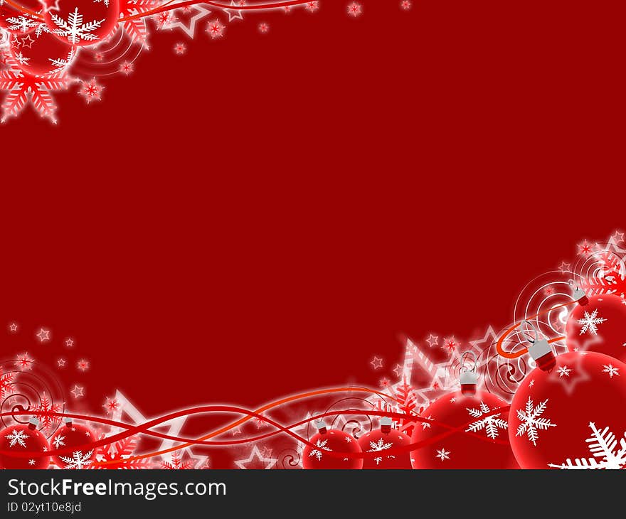 Christmas ornament on red background. Christmas ornament on red background