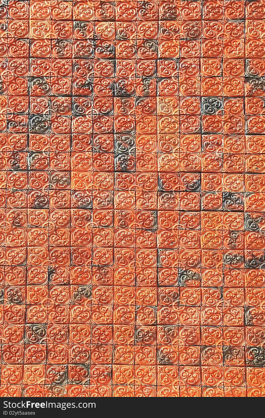 Ornamental Red Brick Wall