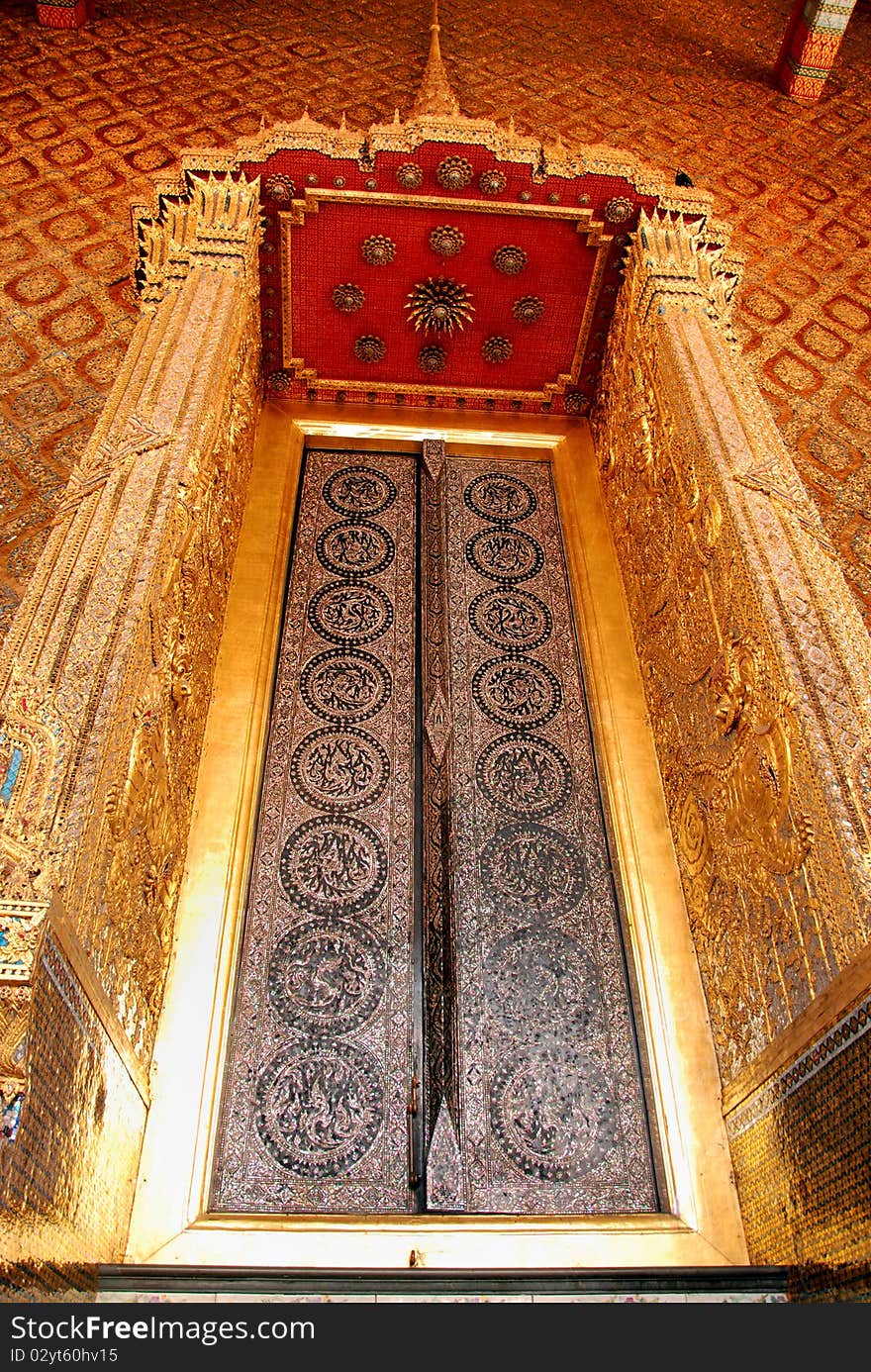 Door At Main Stupa At Wat Pra Kaew