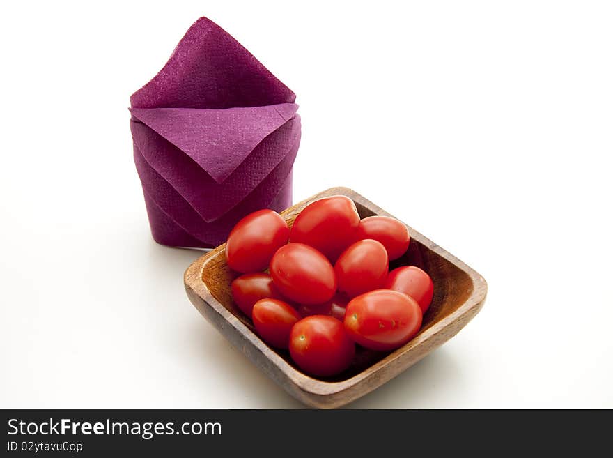 Cherry tomatoes with napkin