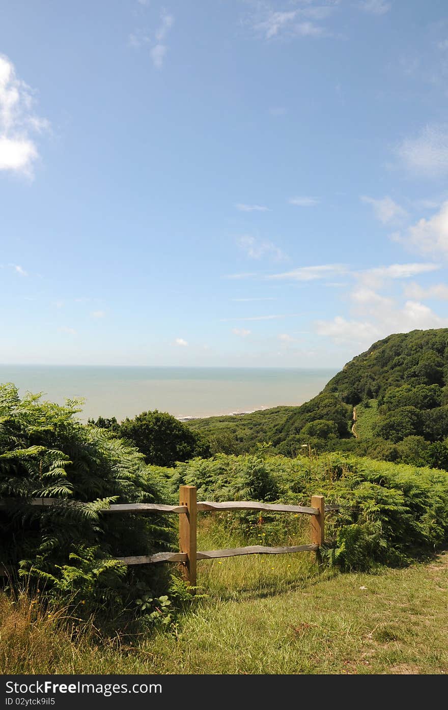 View out towards the sea from East Hill Country Park, Hastings