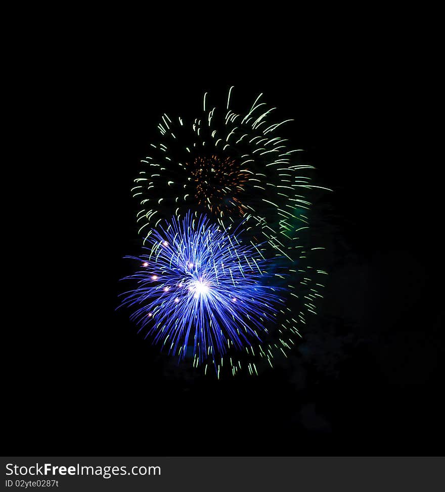 Fireworks at Pattaya beach, Thailand