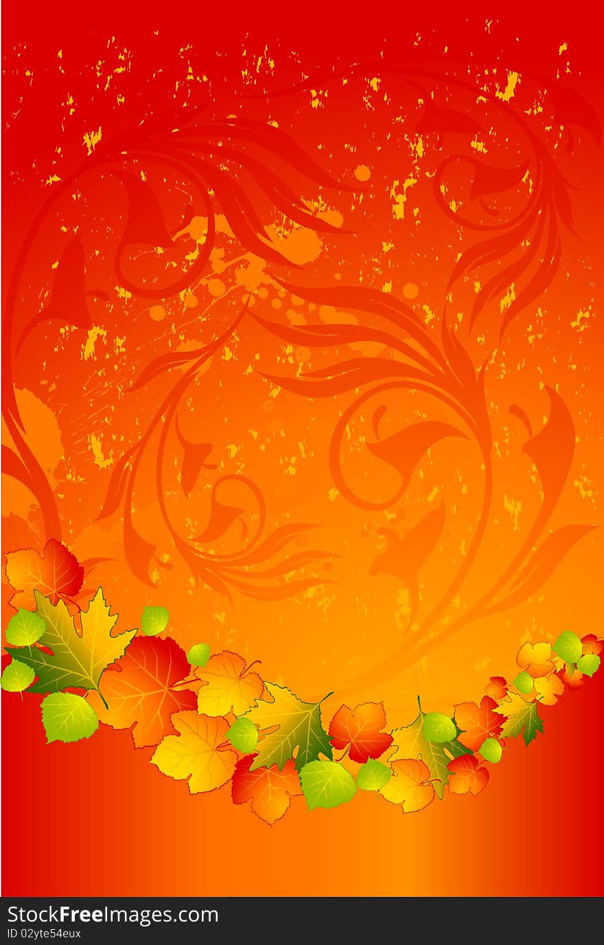 Background with autumnal leaves.for a design