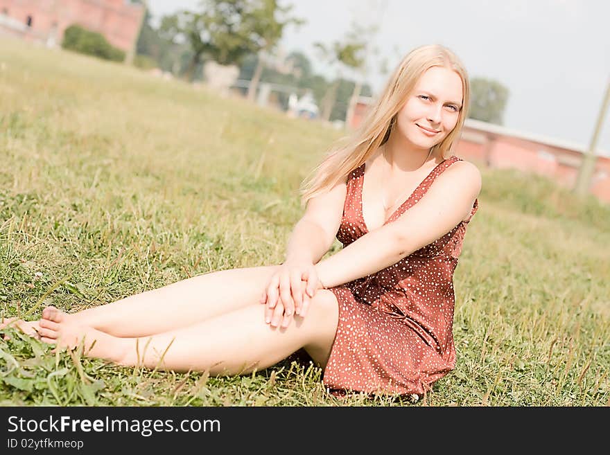 Summer portrait of the beautiful fair-haired girl