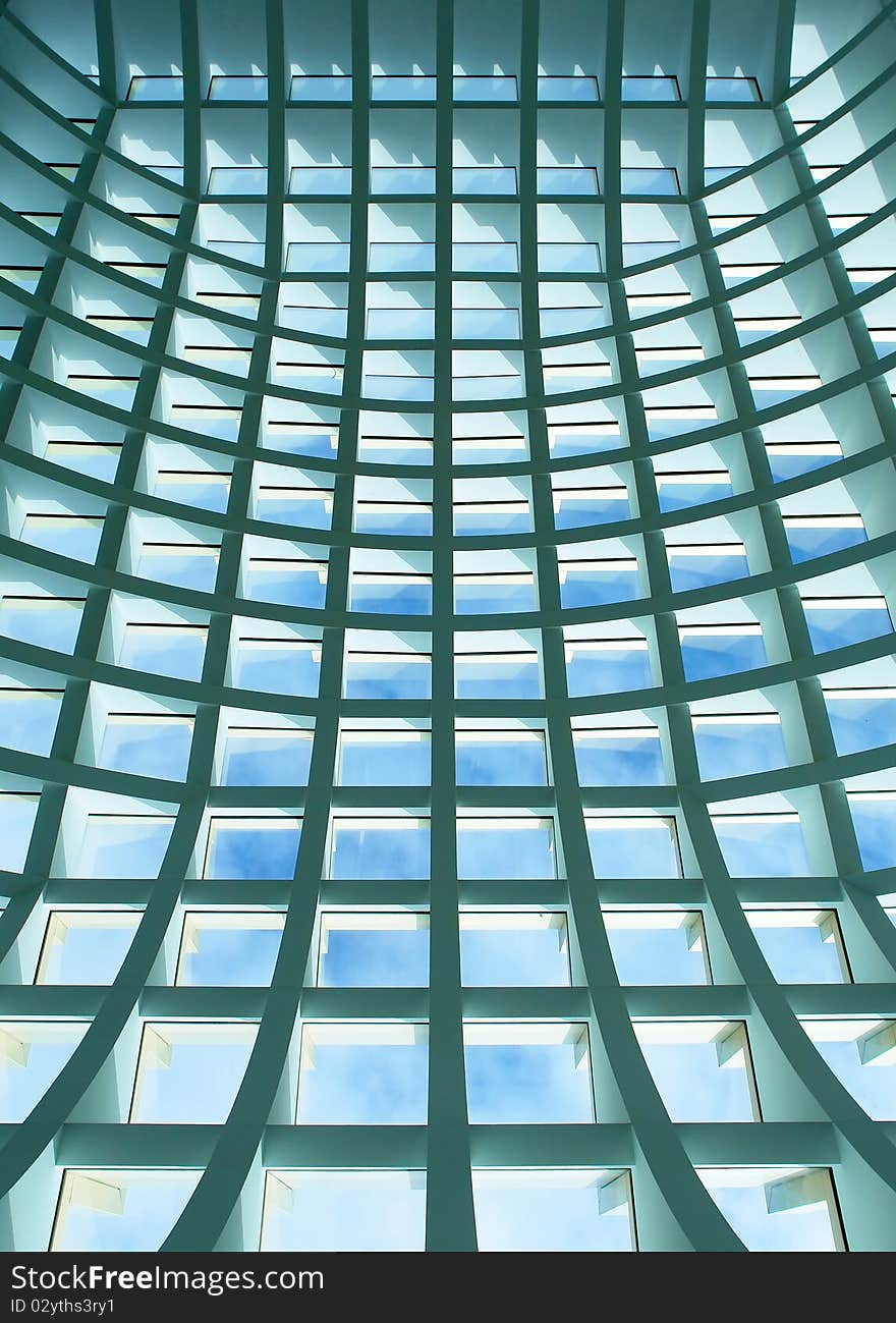 Geometric Ceiling Of Office Building