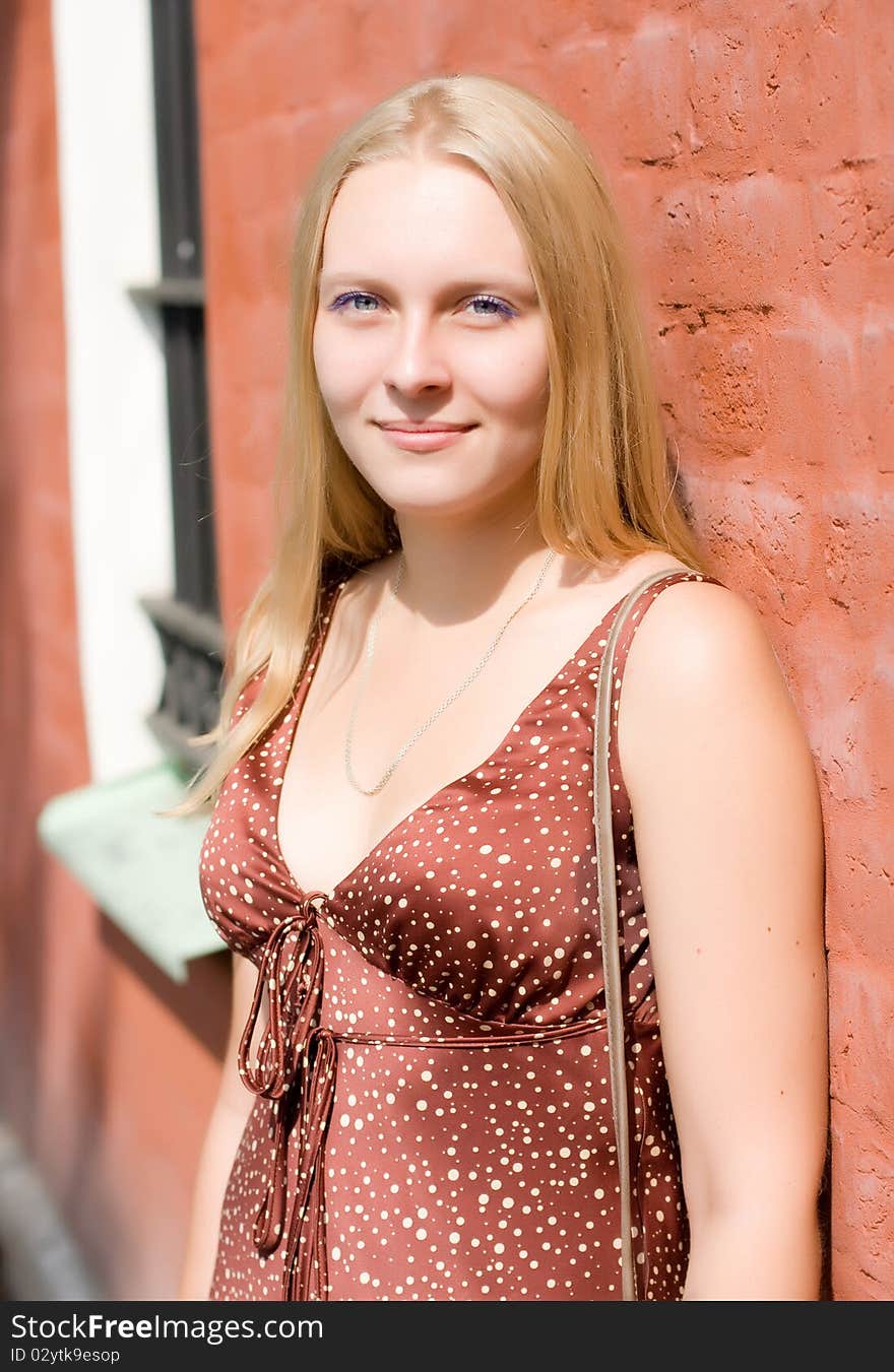 Summer portrait of the beautiful fair-haired girl