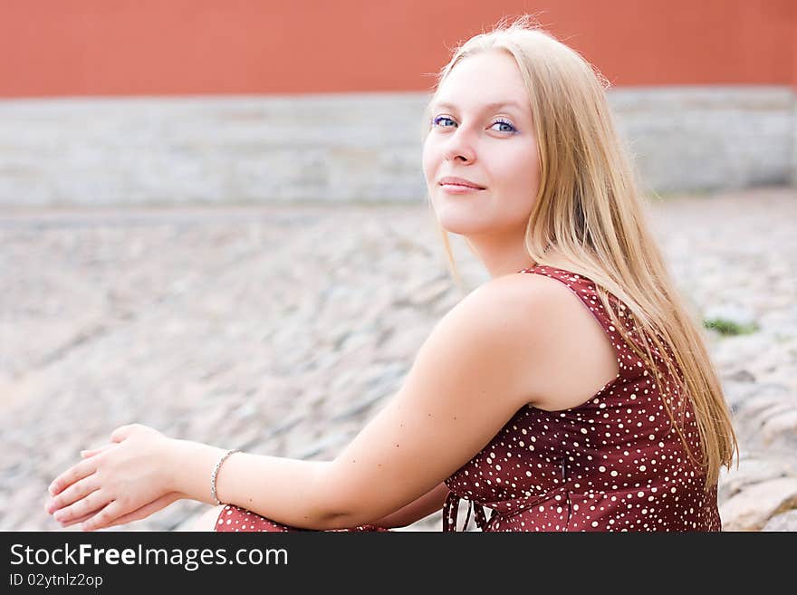 Summer portrait of the beautiful fair-haired girl