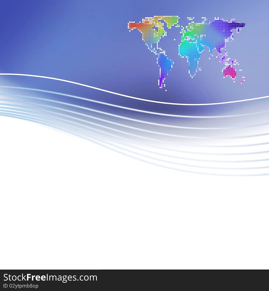 World map background illustration with copy space. World map background illustration with copy space