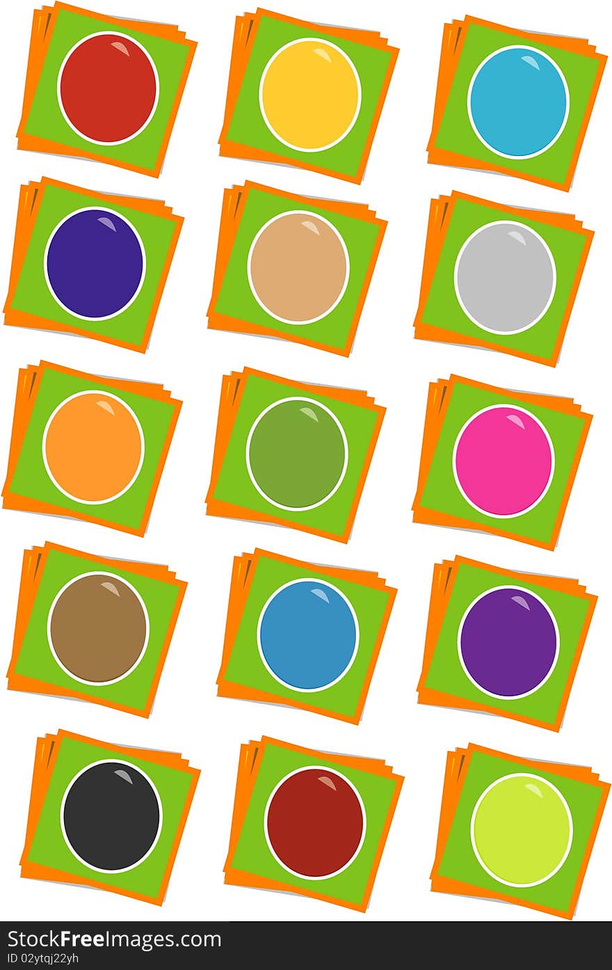 Colored circle label set isolated. Colored circle label set isolated