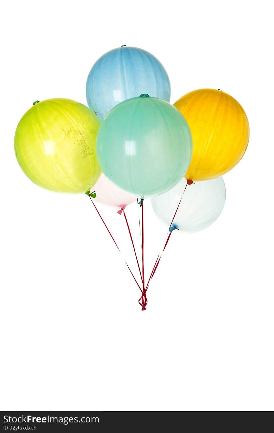 Bunch of balloons against white background