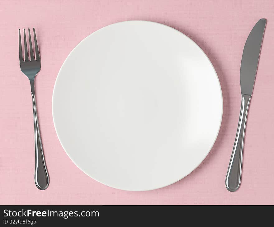 Clear image with a fork and knife