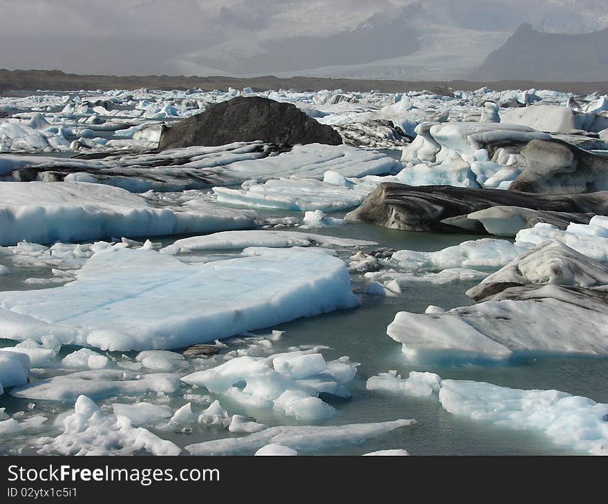 White Ice Lagoon of Iceland