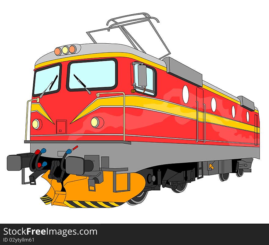 Electric Locomotive Illustration