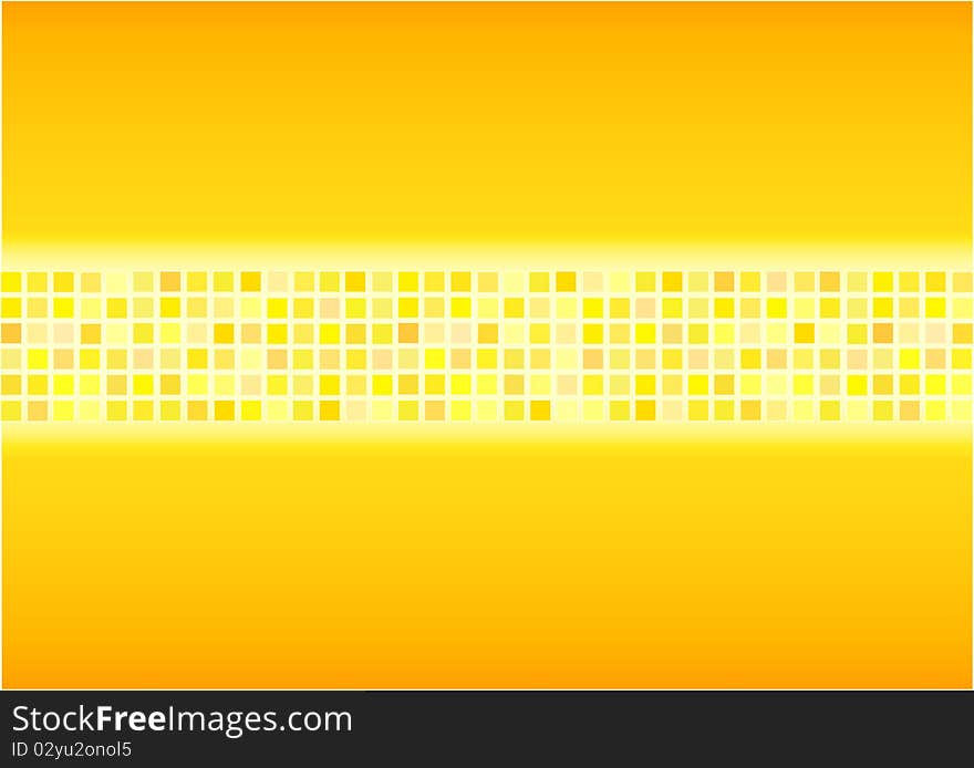 Bright yellow background with an ornament