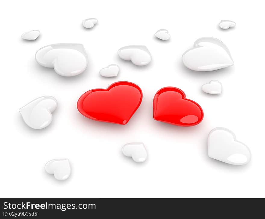 Heart. 3D illustration on white background. Heart. 3D illustration on white background