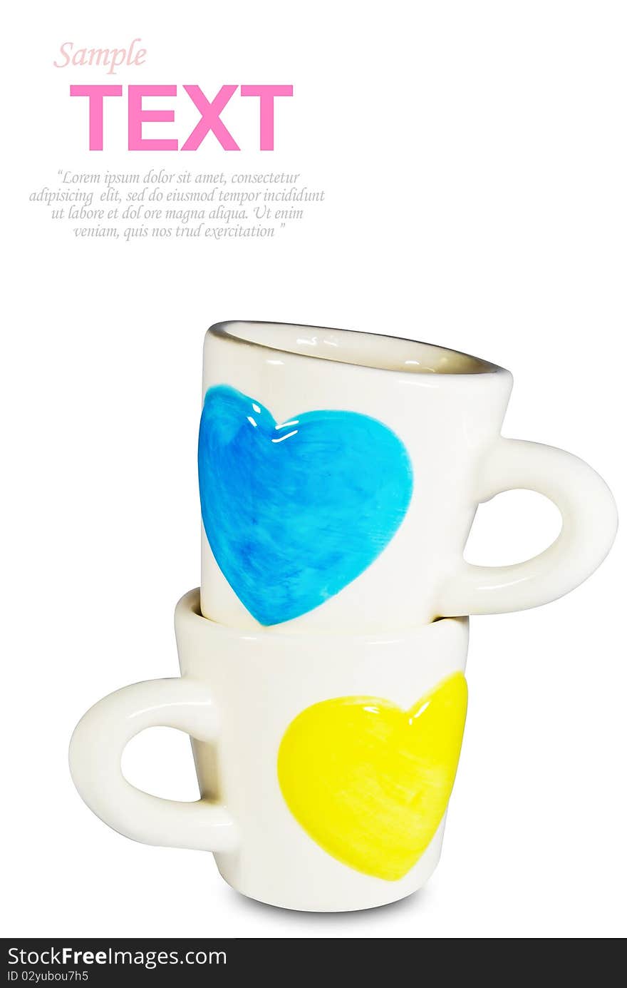 Lover coffee cup with copyspace isolated