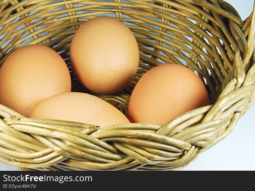 Fresh Eggs In Basket