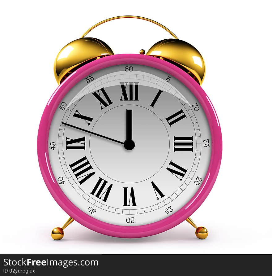 Alarm clock on white background