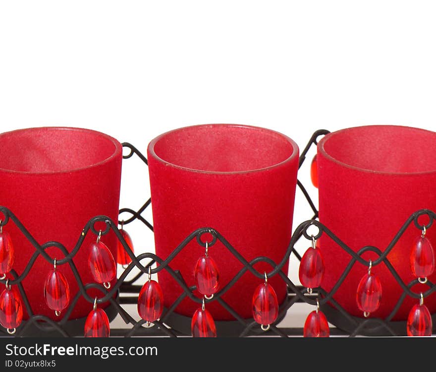 Red candle holder