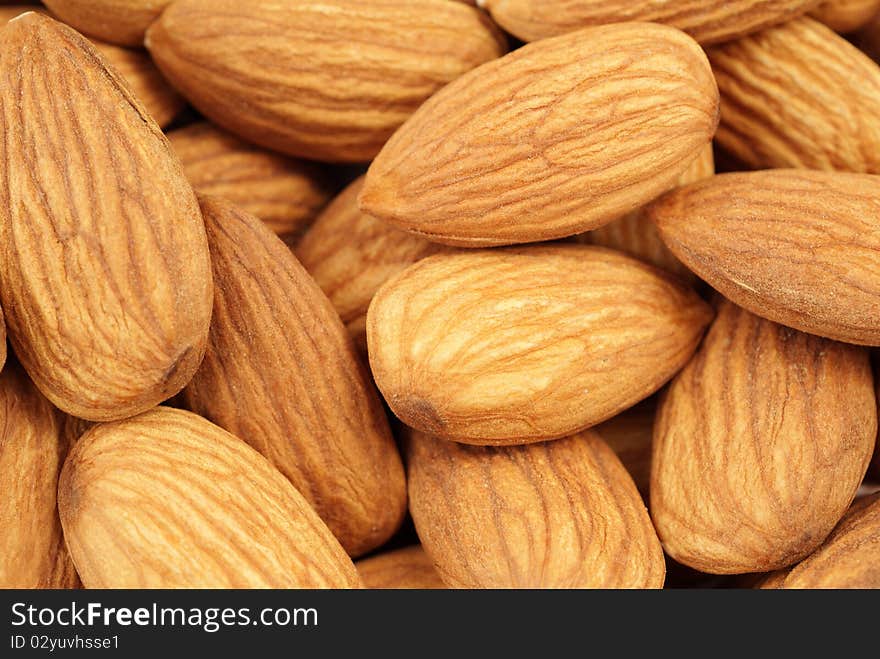 Close up of fresh almonds