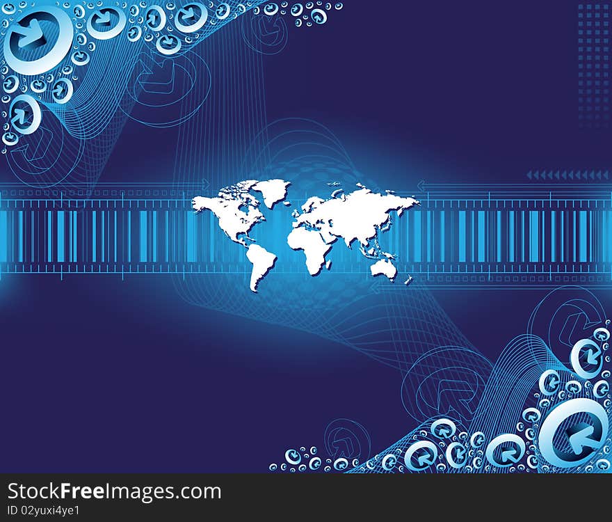 Abstract background with world map and place for your text. Abstract background with world map and place for your text