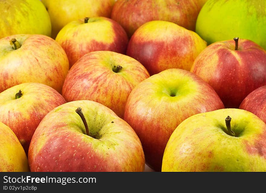 Lot of colorful red apples