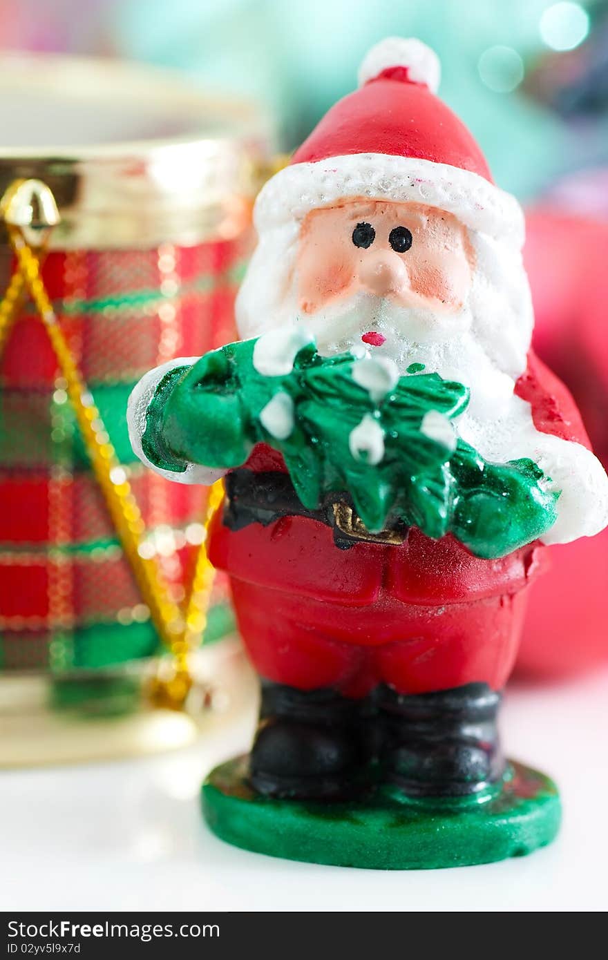 Christmas Santa Claus in front of other decorations