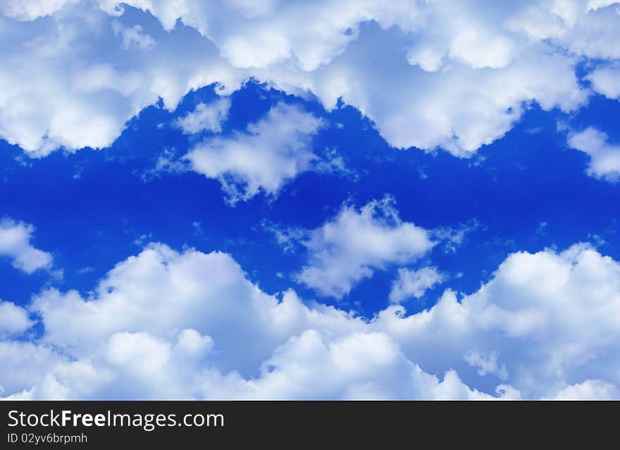 Blue sky with clouds - wonderful nature background