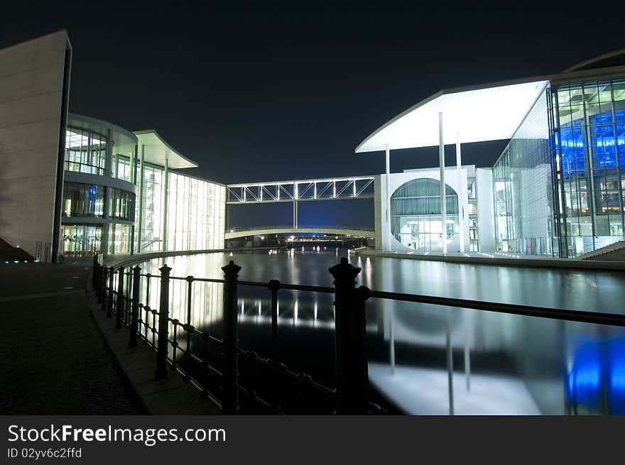 Modern buildings by the water in Berlin, Germany. Modern buildings by the water in Berlin, Germany.