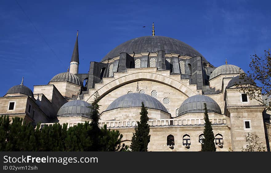 A view of Dome of Suleymaniye Mosque in istanbul, Turkey. A view of Dome of Suleymaniye Mosque in istanbul, Turkey.