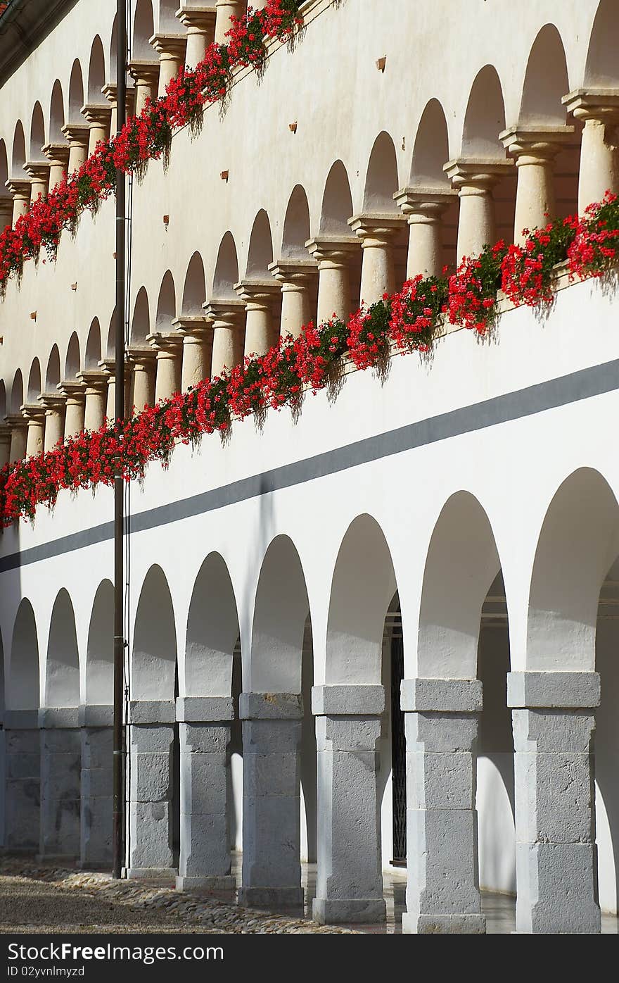 Arcades of old castle