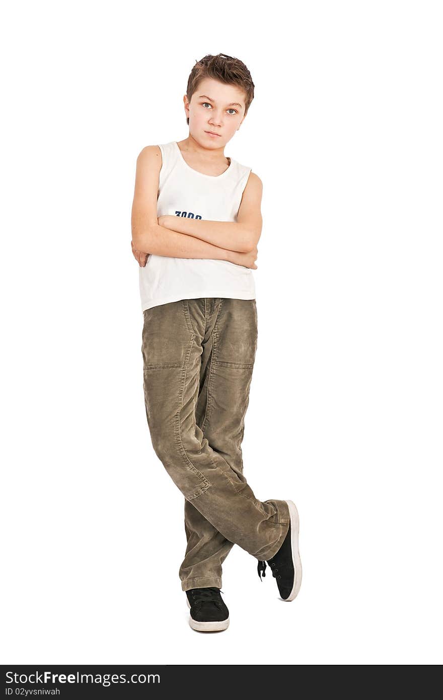 Portrait of a smiling boy isolated on white background