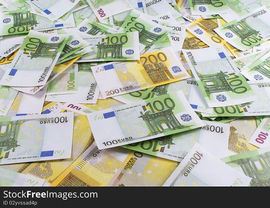 A lot of banknotes euro