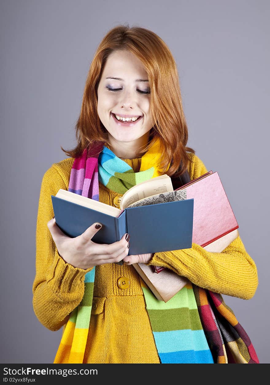 Young student girl with books