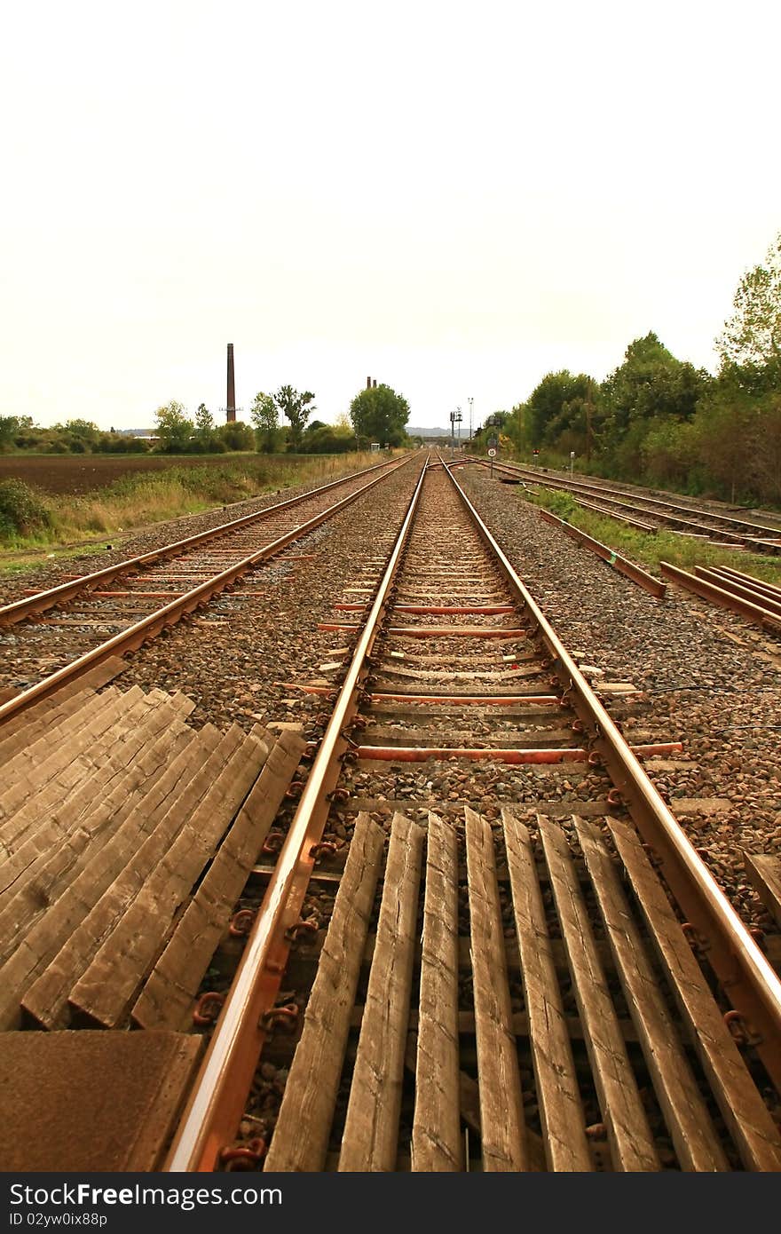 Image of trainline heading off in the distance. Image of trainline heading off in the distance