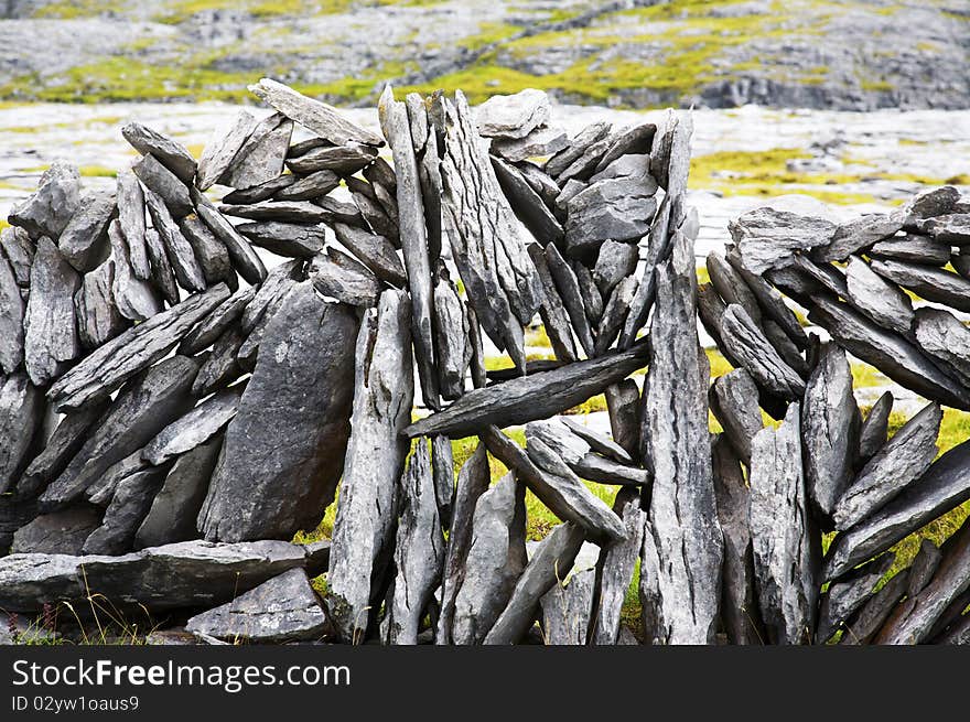 Old limestone wall, Ireland on the west coast. Old limestone wall, Ireland on the west coast